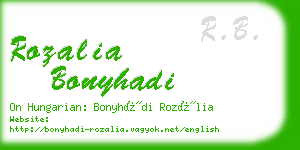 rozalia bonyhadi business card